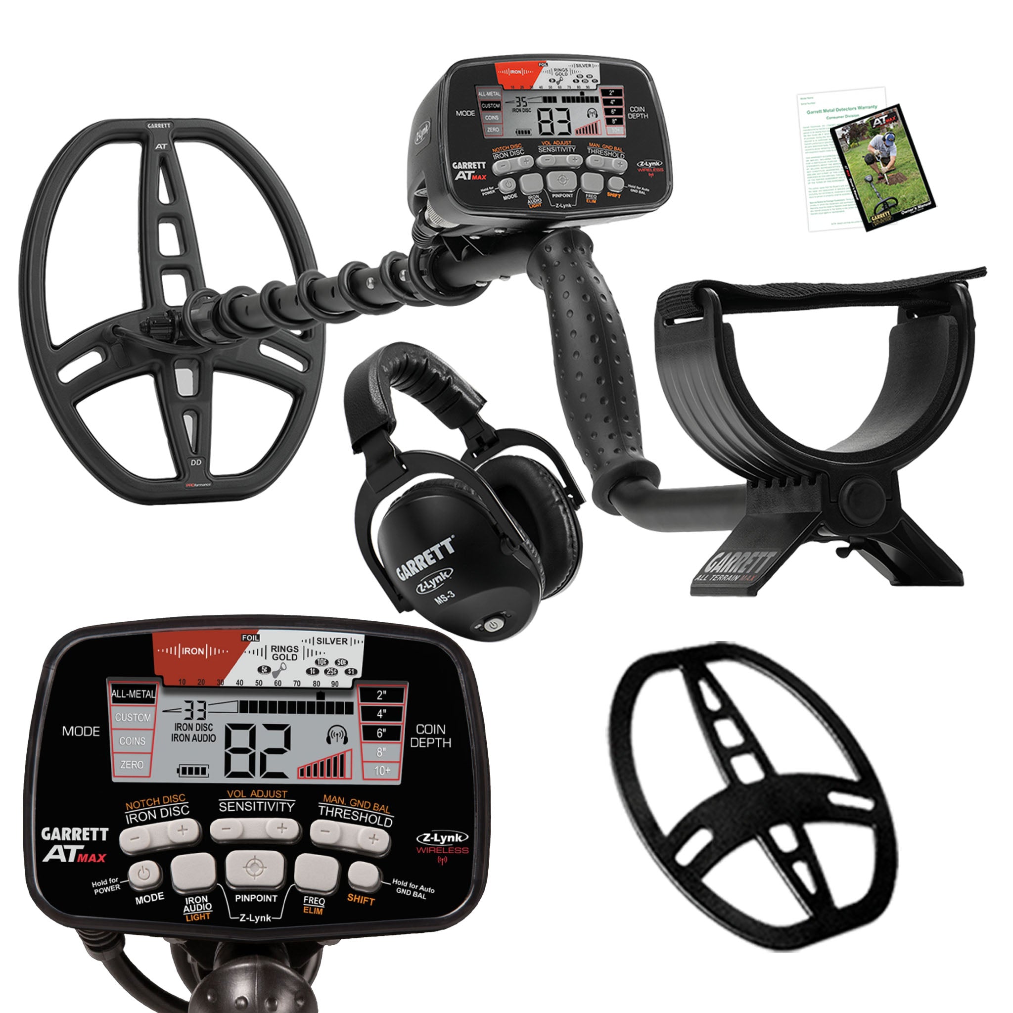 Garrett AT MAX Metal Detector with Wireless Headphones & Waterproof Coil - Professional Gold & Treasure Hunting Equipment for Beach, Field & Outdoor Adventures