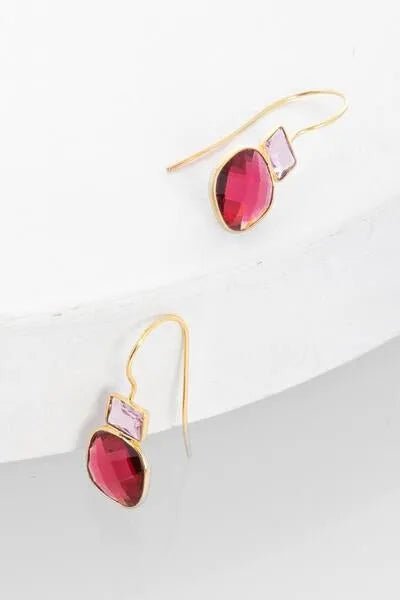Elegant Cushion Drop Gemstone Earrings for Women | Dainty Boho Chic Jewelry | Perfect for Parties, Weddings & Everyday Wear