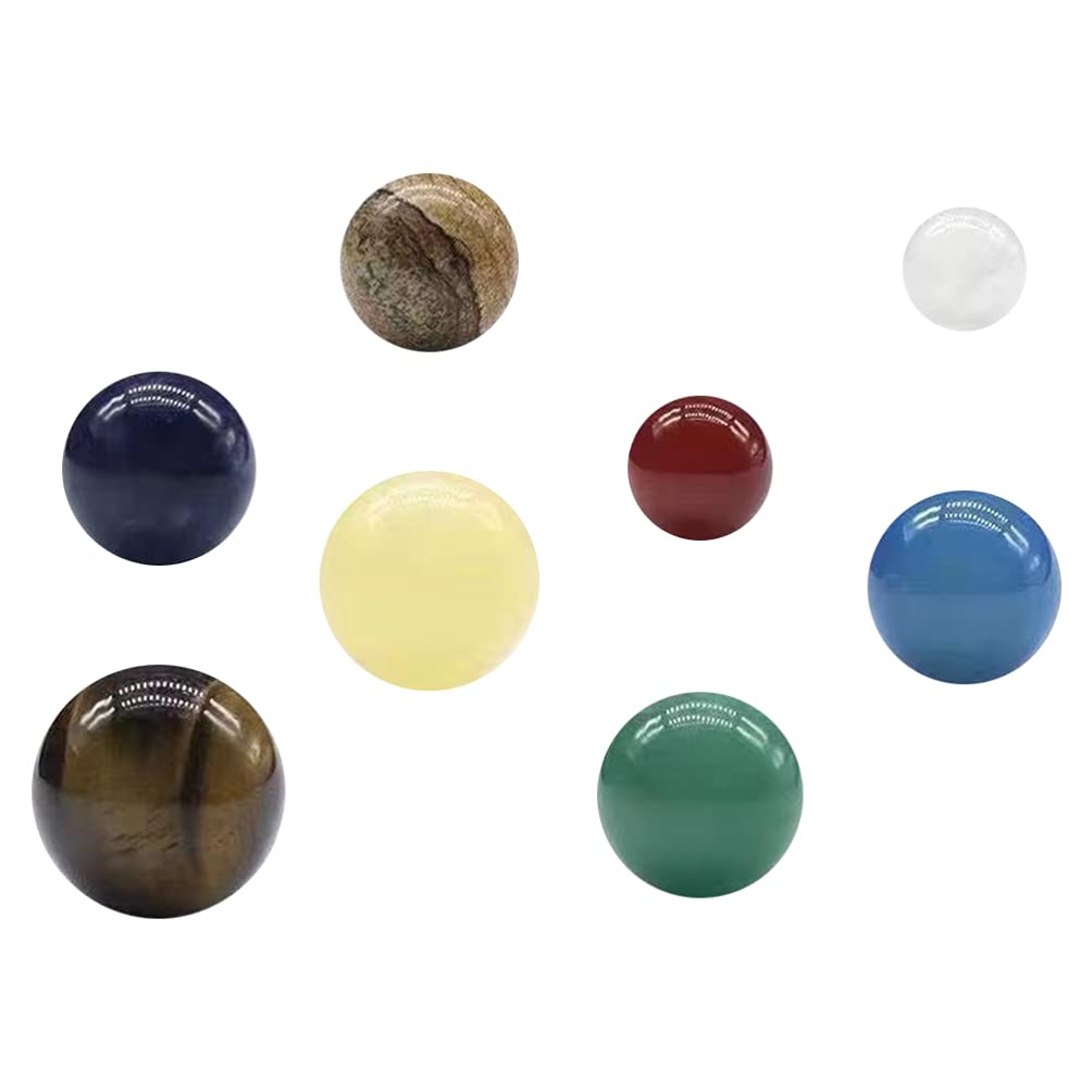 FOMIYES 8-Piece Solar System Crystal Balls Set - Natural Gemstone Planets for Meditation, Healing & Spiritual Decor | Perfect for Home, Office & Yoga Space