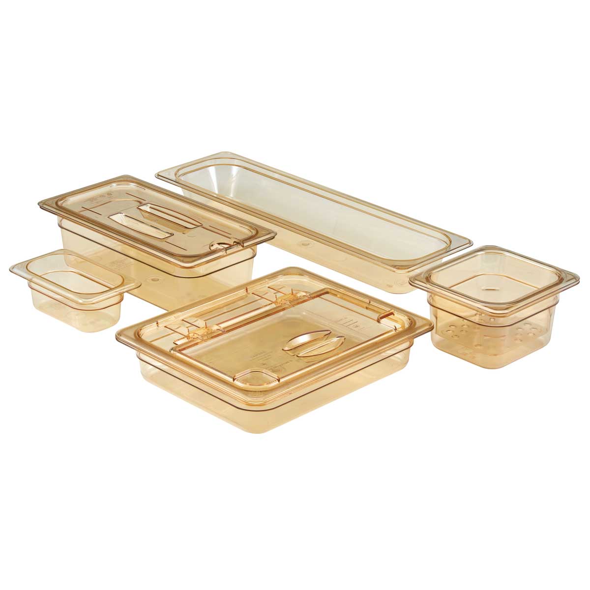 Cambro 22HP150 1/2 Size High Heat Food Pan - Amber, 2.5