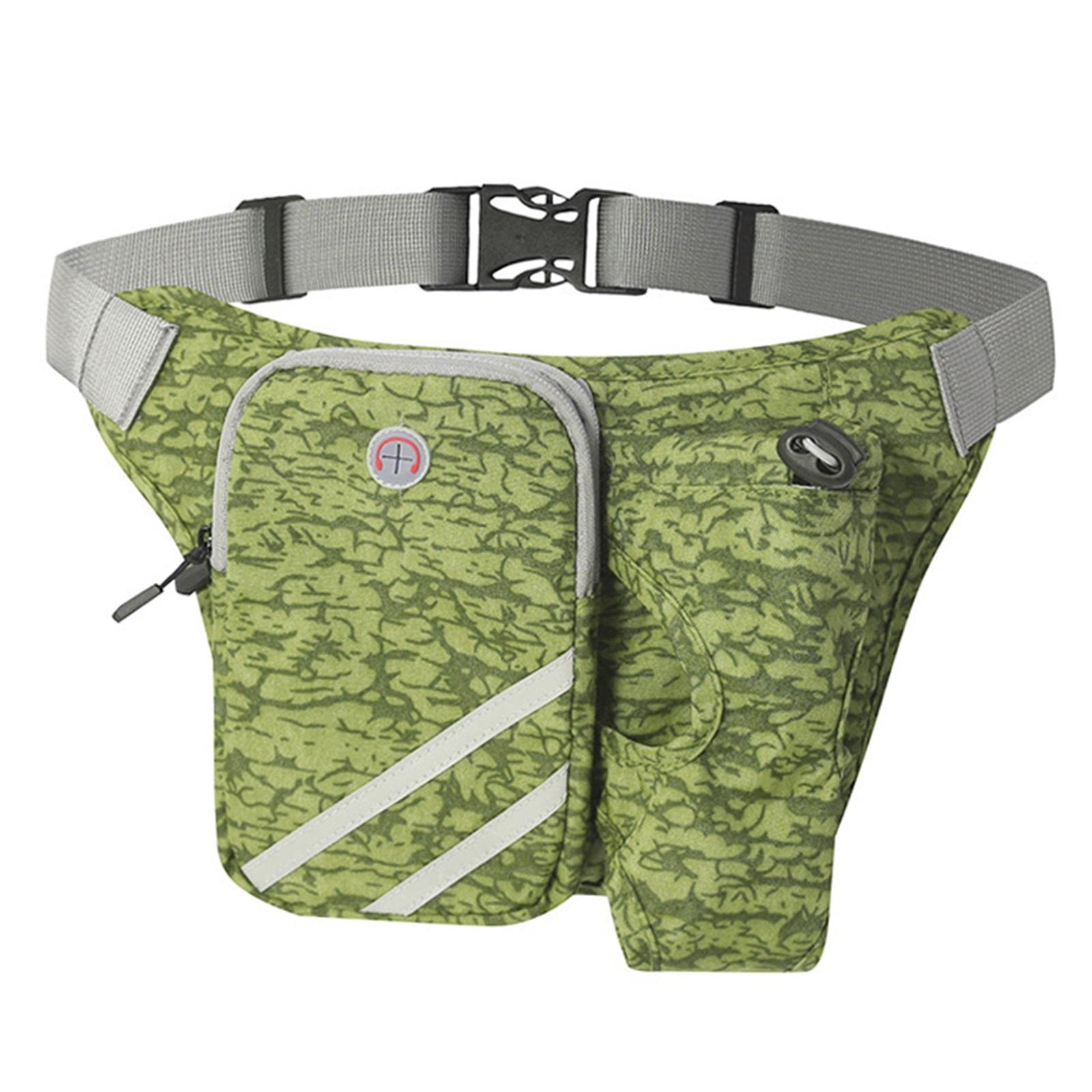 AMLESO Running Waist Pack with Water Bottle Holder - Adjustable Reflective Belt for Hiking & Outdoor