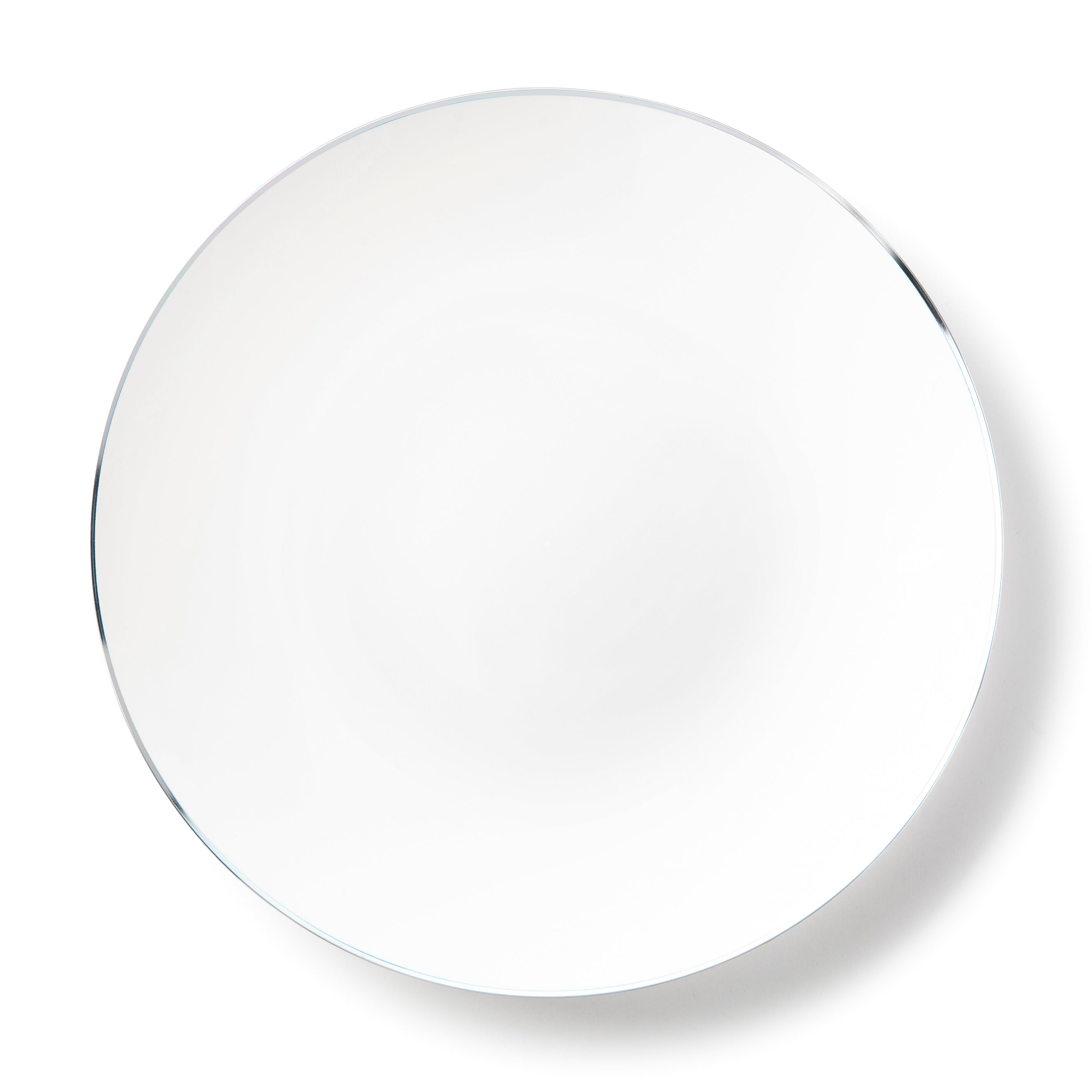 192-Pack White & Silver Round Plastic Dinnerware Set for 96 Guests - Eco-Friendly Disposable Plates, Forks, Knives & Spoons - Perfect for Weddings, Parties, Picnics & Outdoor Events