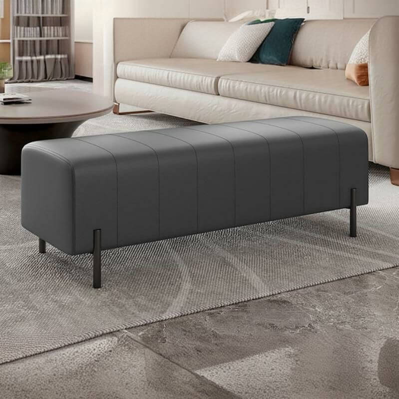 Premium Faux Leather Storage Ottoman Bench - Modern Rectangular Footrest with Tufted Design for Living Room, Bedroom & Entryway - Perfect Home Decor for Stylish Women