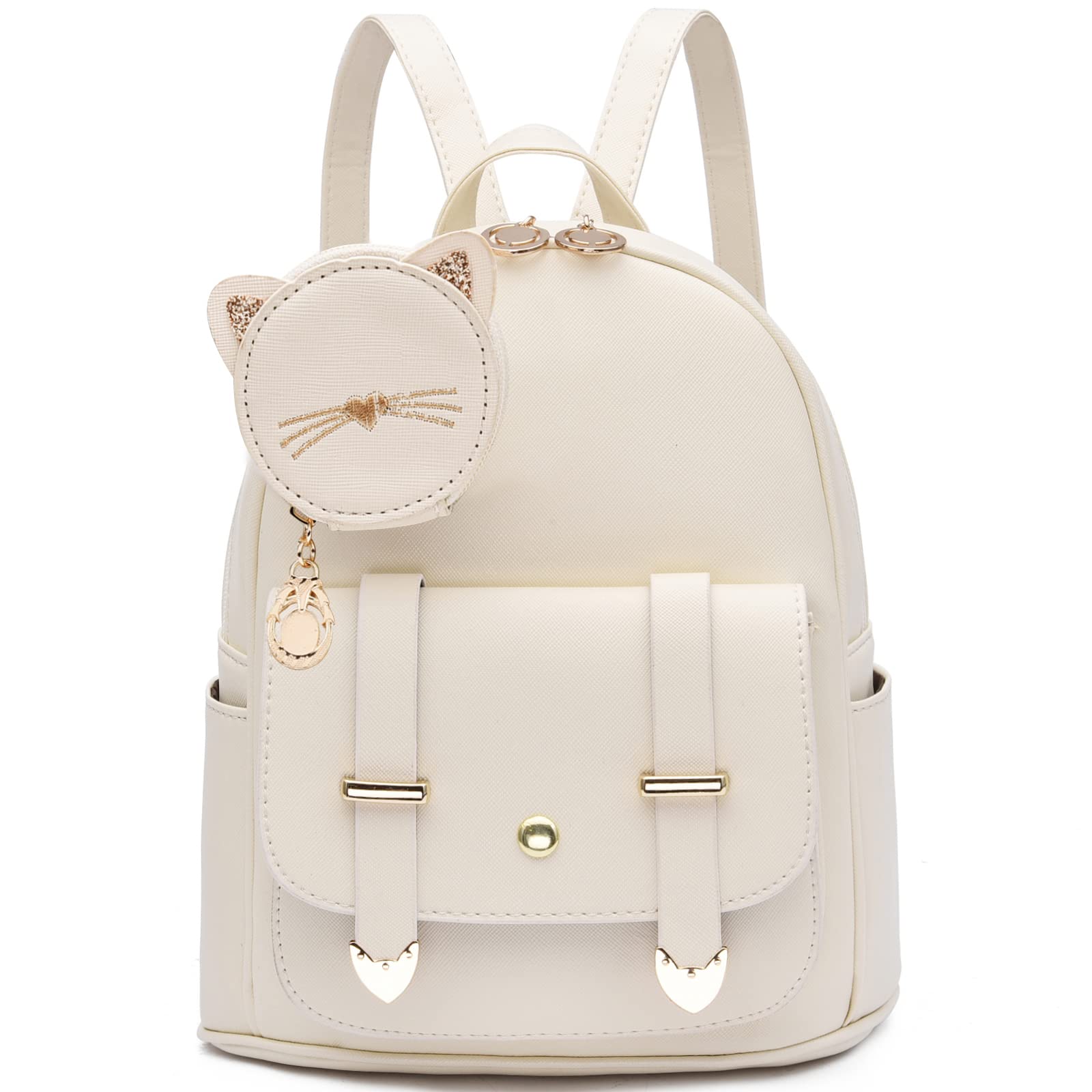 Stylish IHAYNER Mini Leather Backpack Purse for Women - Cute Kitty Design Fashion Satchel Bag | Perfect for Travel, Work & Daily Use