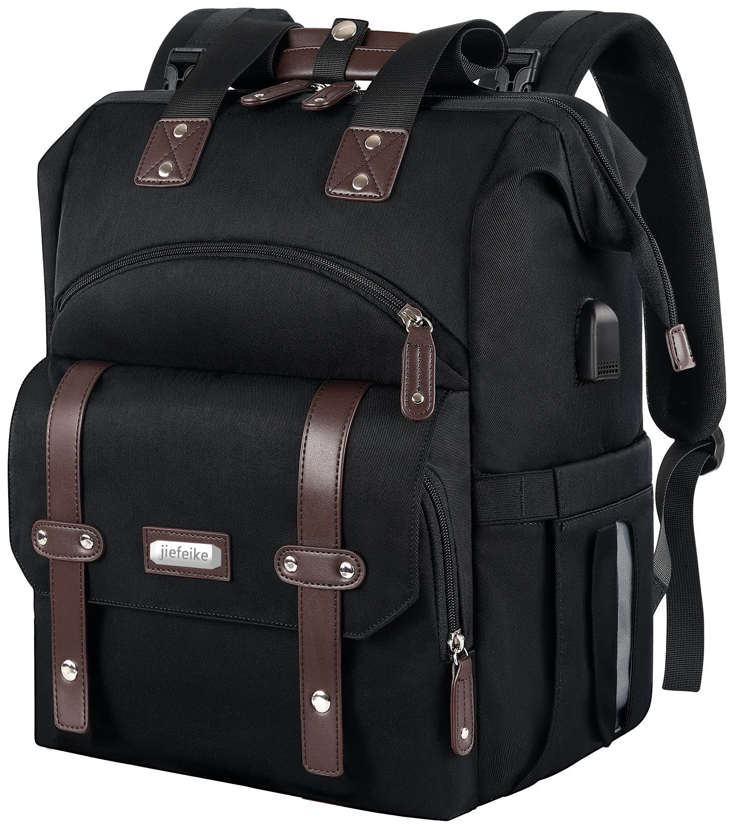 Jiefeike Diaper Bag Backpack for Baby Boys & Girls - Insulated Pockets, USB Charging Port, RFID Anti-Theft, Water-Resistant - Perfect for Parents, Stroller Straps Included - Ideal for Travel, Outings & Daily Baby Care