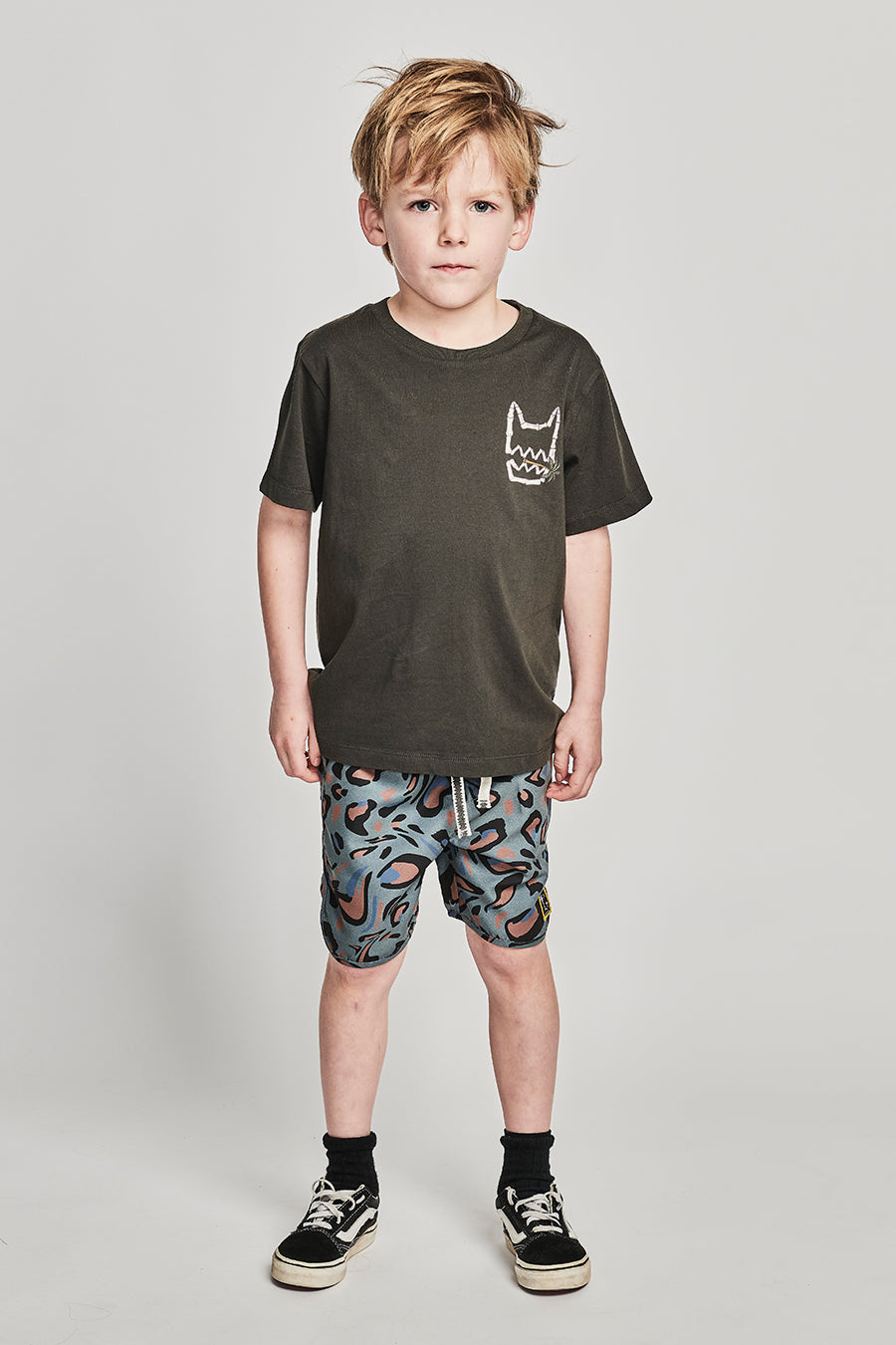 Boys' Monster Kids Graphic T-Shirt - Soft Black Cotton Tee for Casual Wear & Everyday Outfits