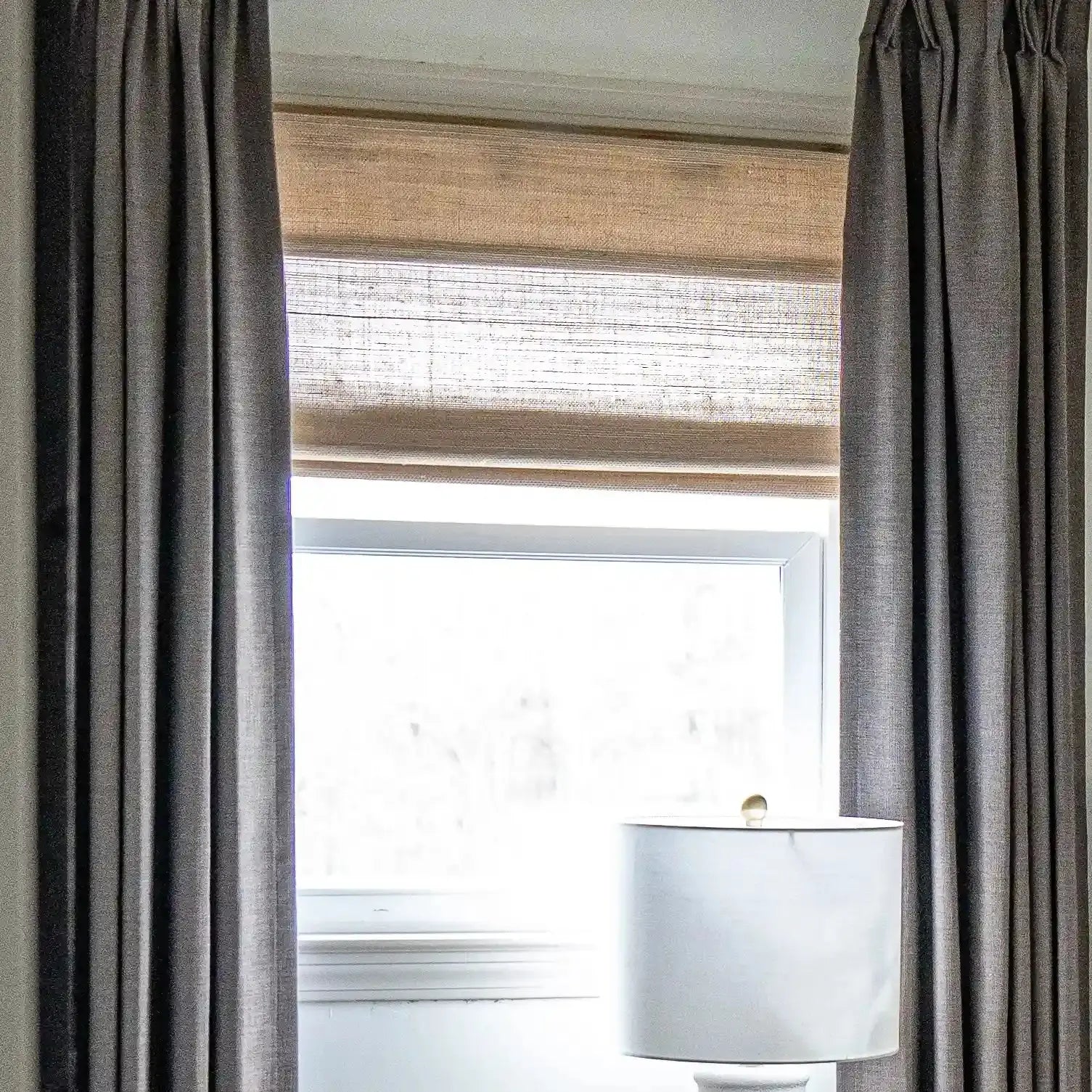 Natural Ramie Bamboo Woven Window Shade - Eco-Friendly Coconut Fiber Blinds for Living Room, Bedroom & Patio - Light Filtering & UV Protection