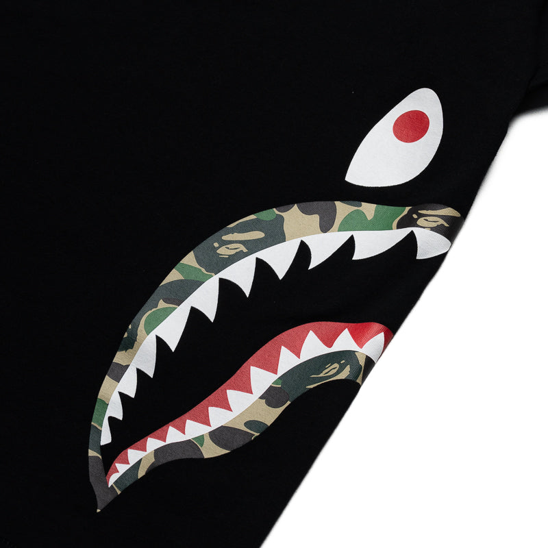 BAPE ABC Camo Side Shark Graphic T-Shirt for Men - Black & Green Streetwear Fashion Tee - Perfect for Casual Wear, Street Style & Urban Outfits