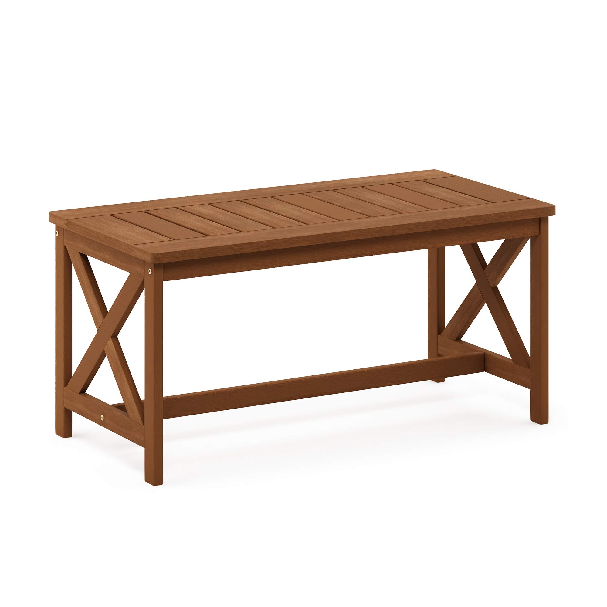 Furinno FG18111 X-Leg Natural Coffee Table - Modern Living Room Furniture for Small Spaces, Home Decor & Office Use