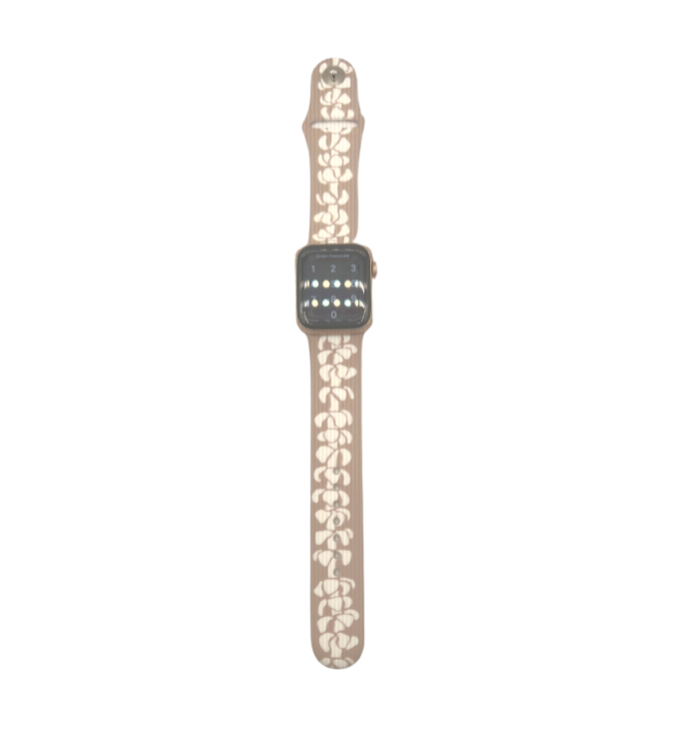 Premium Puakenikeni Tan Apple Watch Sport Band - Soft Silicone Strap for Apple Watch Series 9/8/7/6/SE - Comfortable & Durable for Workouts, Running & Daily Wear