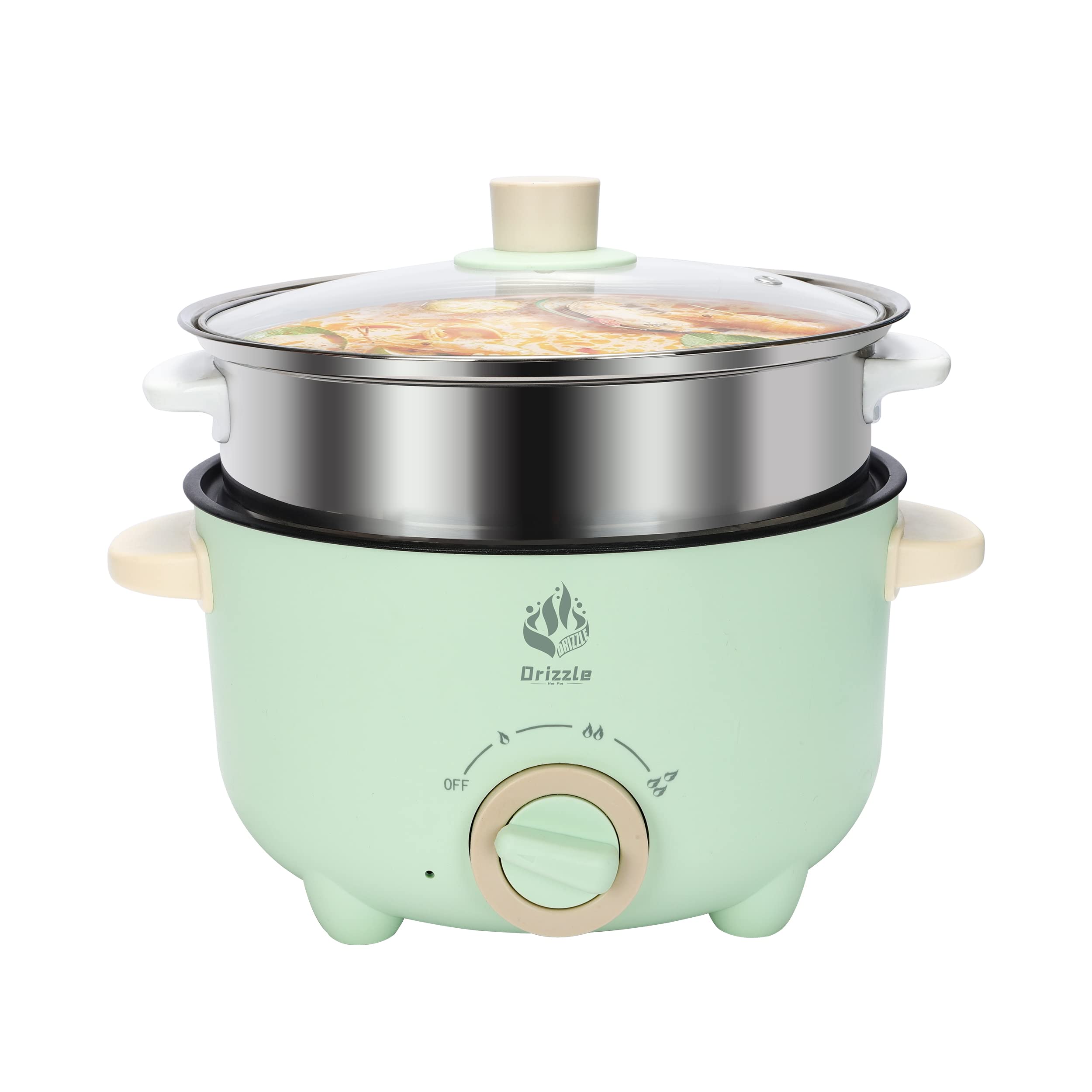 3L Multifunctional Hot Pot Cooker with Non-Stick Coating - Electric Skillet, Steamer & Grill for Shabu Shabu, Ramen, Steak (110V) - Perfect for Home Cooking, Dorm Meals & Party Gatherings