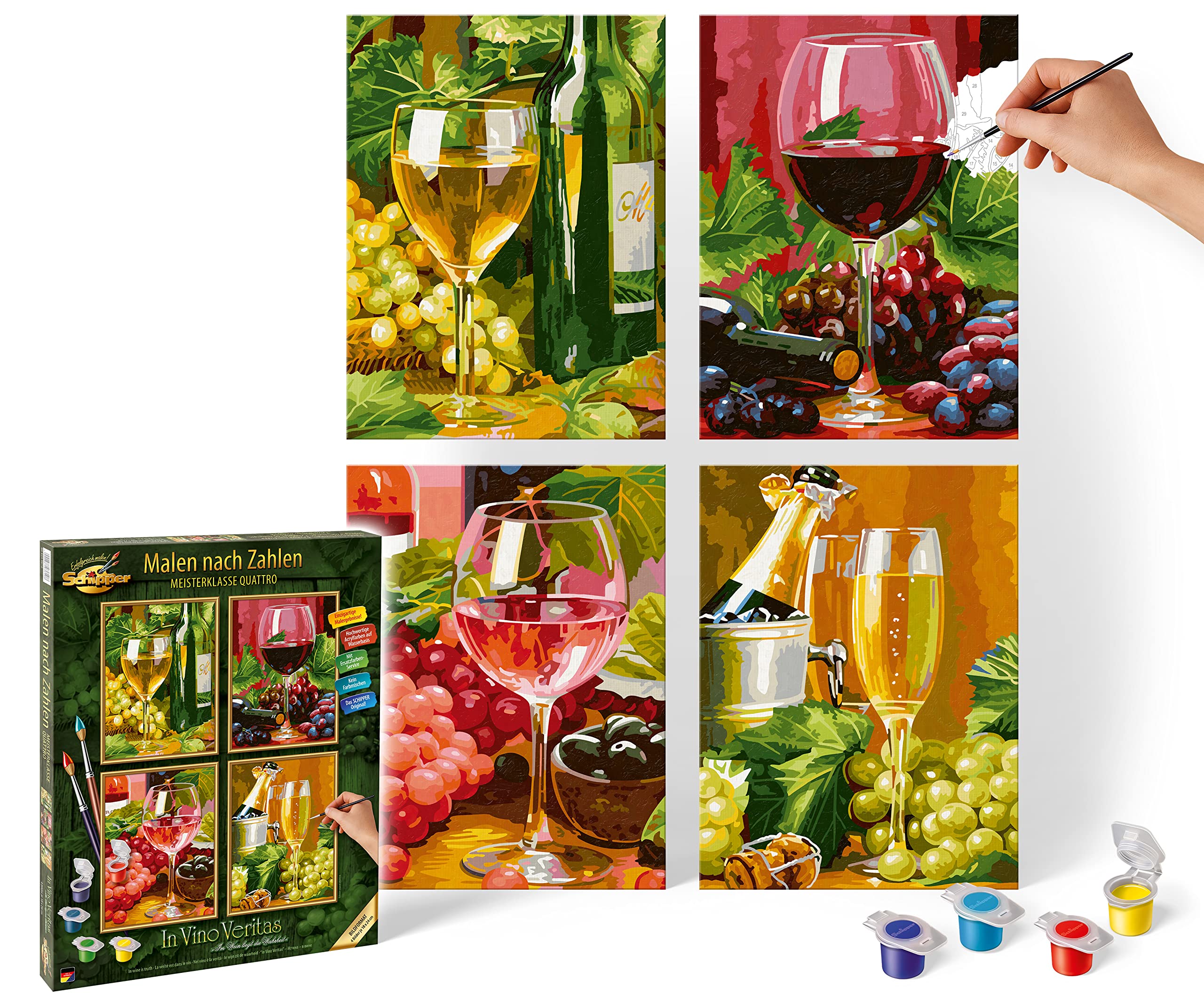 NORRIS Paint by Numbers Kit - Vino Veritas (Quattro) - DIY Wine Themed Painting for Adults - Perfect for Relaxation, Home Decor & Gift Giving