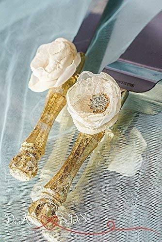 Personalized Gold Wedding Toasting Flutes - Engraved Champagne Glasses for Bride and Groom - Elegant Ivory Wedding Flutes Set of 2 - Perfect for Wedding Ceremony, Anniversary & Romantic Celebrations