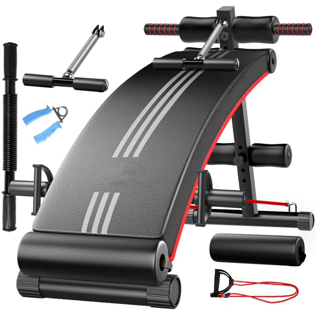 10-Speed Adjustable Ab Machine for Home Gym - Multi-Function Sit-Up Equipment with Safety Headrest, Spring Booster & Drawstring - Perfect for Core Workouts, Abs Training & Home Fitness Routines
