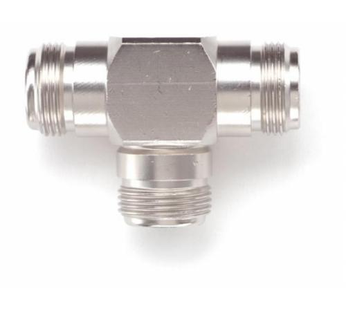 Fluke Pomona 5089 Type N (F-F-F) RF Tee Connector - 50 Ohm, Nickel Plated - for RF Test Equipment, Antenna Systems & Lab Applications (Item# 1917400)