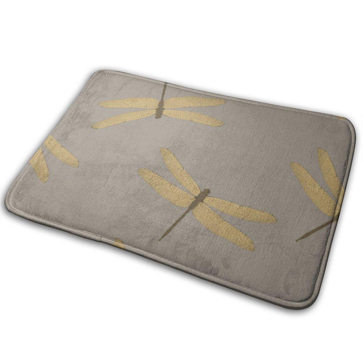LTtie Bathroom Rug - Non-Slip Soft Microfiber Bath Mat with Dragonfly Design, Super Absorbent & Washable (15.7