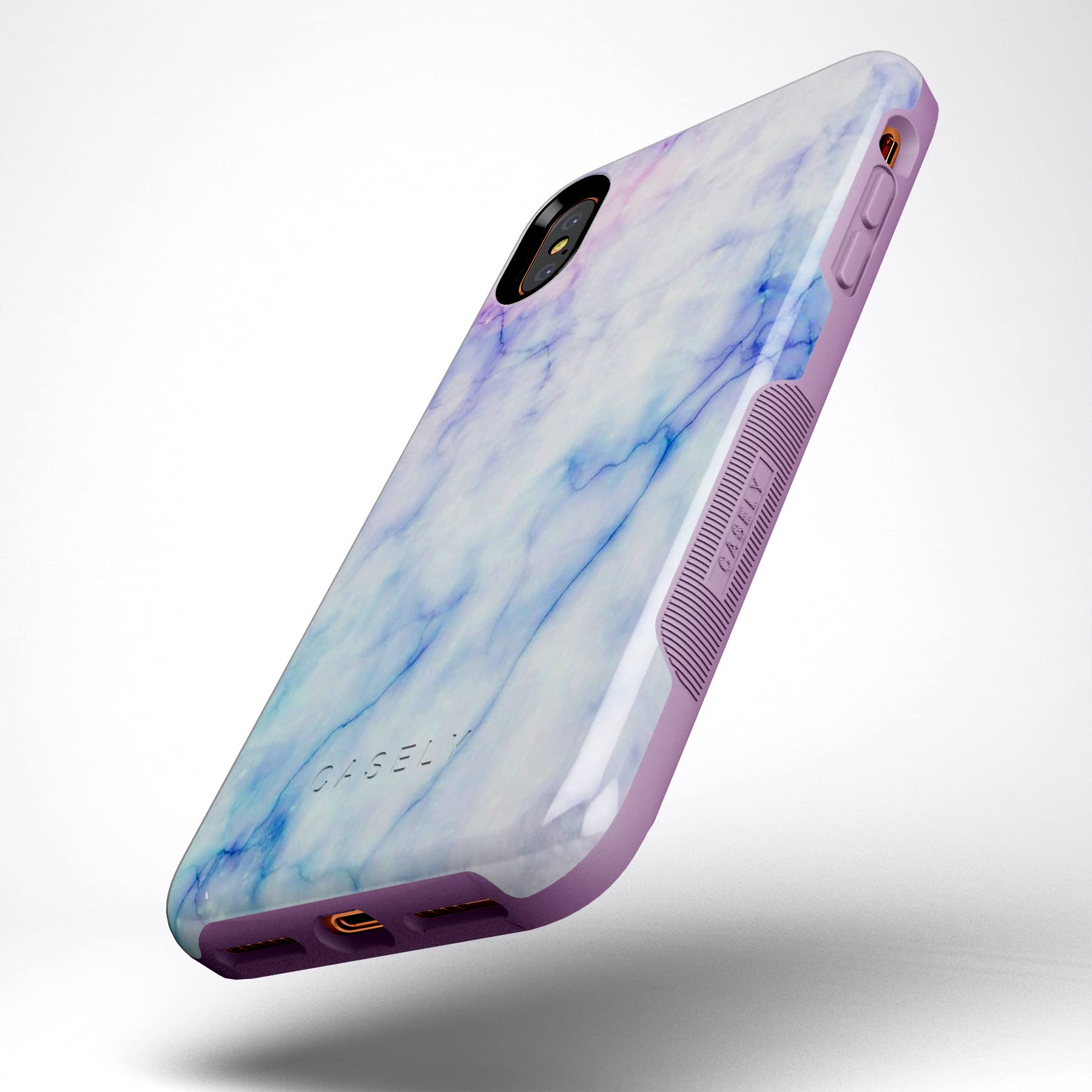 Casely iPhone Xs Max Case - Blue & Purple Cotton Candy Marble Protective Phone Cover | Slim Fit, Shockproof & Scratch Resistant | Perfect for Everyday Use, Travel & Outdoor Activities