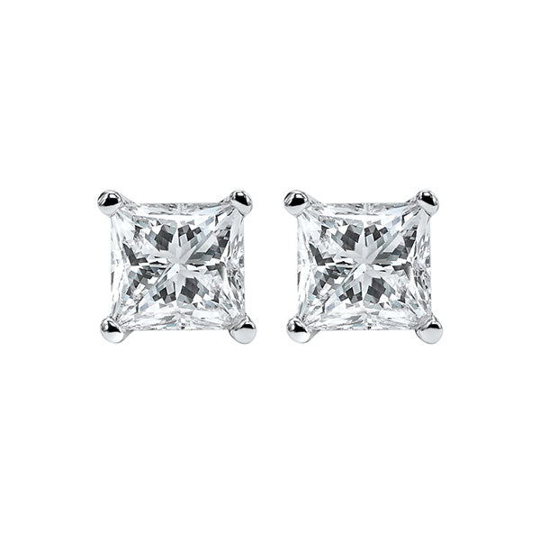 14K White Gold Diamond Earrings (1CTW) - Elegant Studs for Women, Perfect for Weddings, Parties & Special Occasions