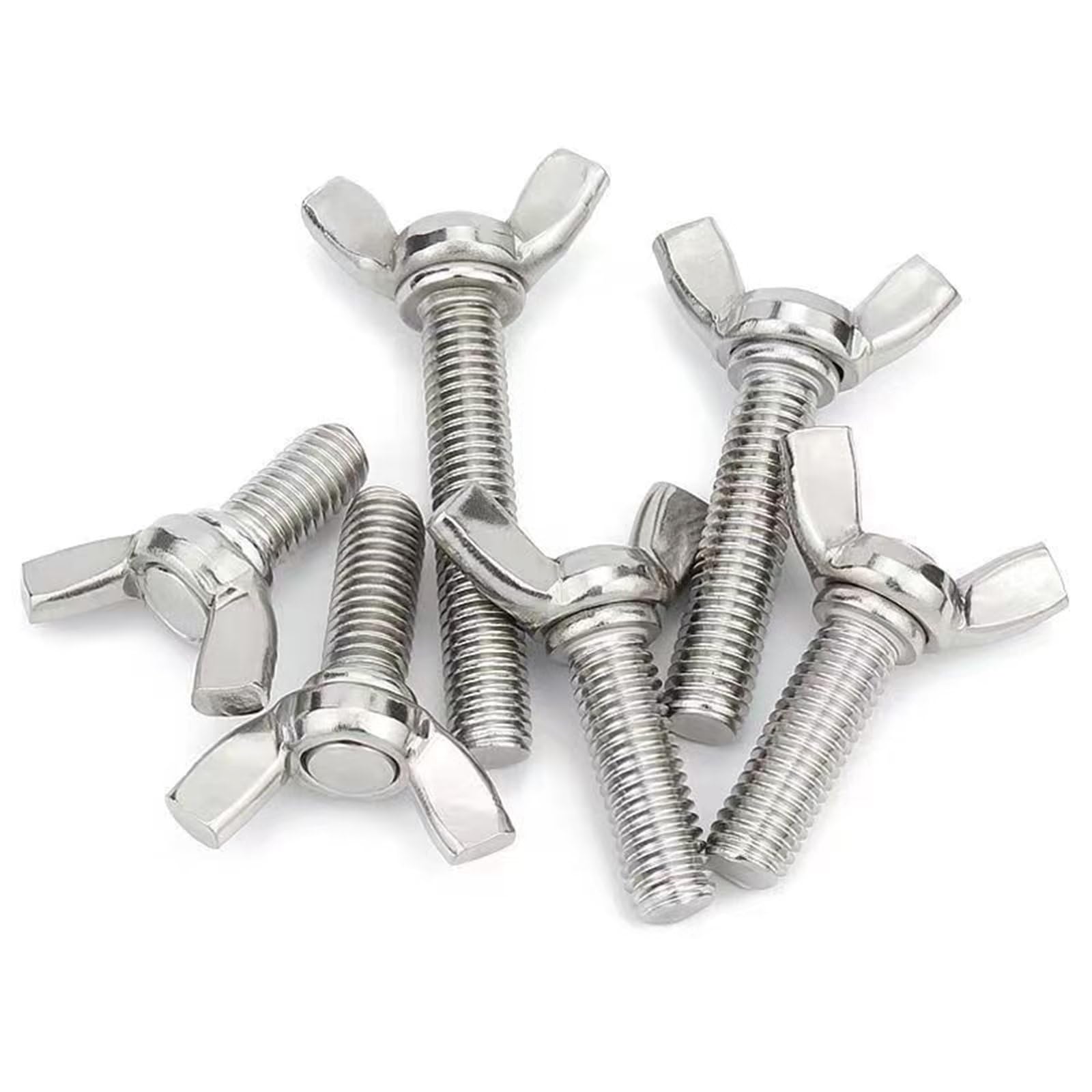 304 Stainless Steel Wing Screws M5-0.8x8mm - 10 Pcs for Electronics & DIY