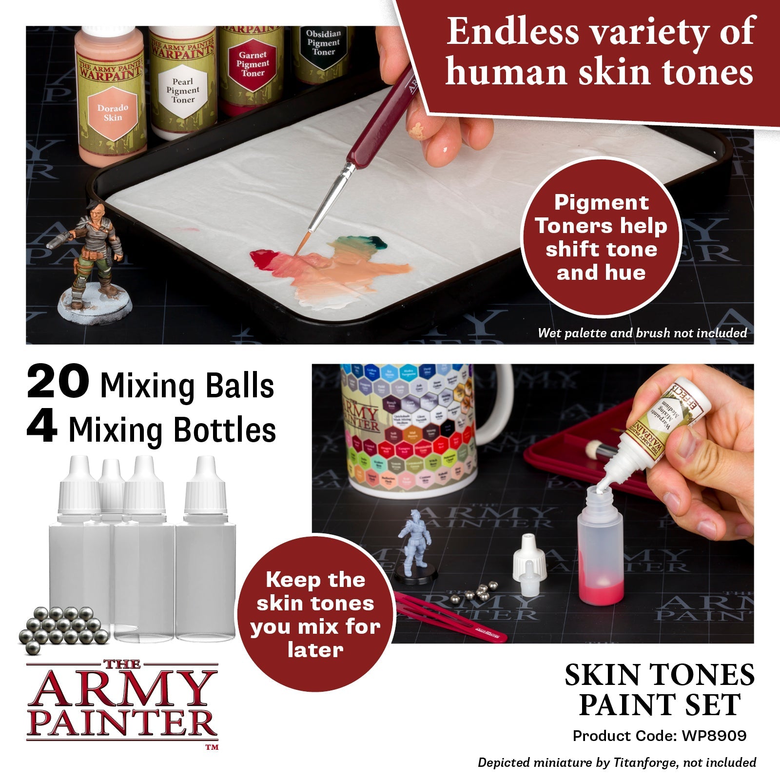 Warpaints: Skin Tones Paint Set - Professional Acrylic Paint for Miniatures & Models - Perfect for Warhammer, D&D, and Tabletop Gaming