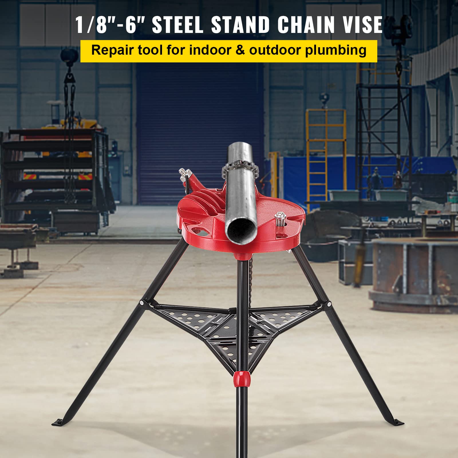 Mophorn 460-6 Tripod Pipe Chain Vise 1/8