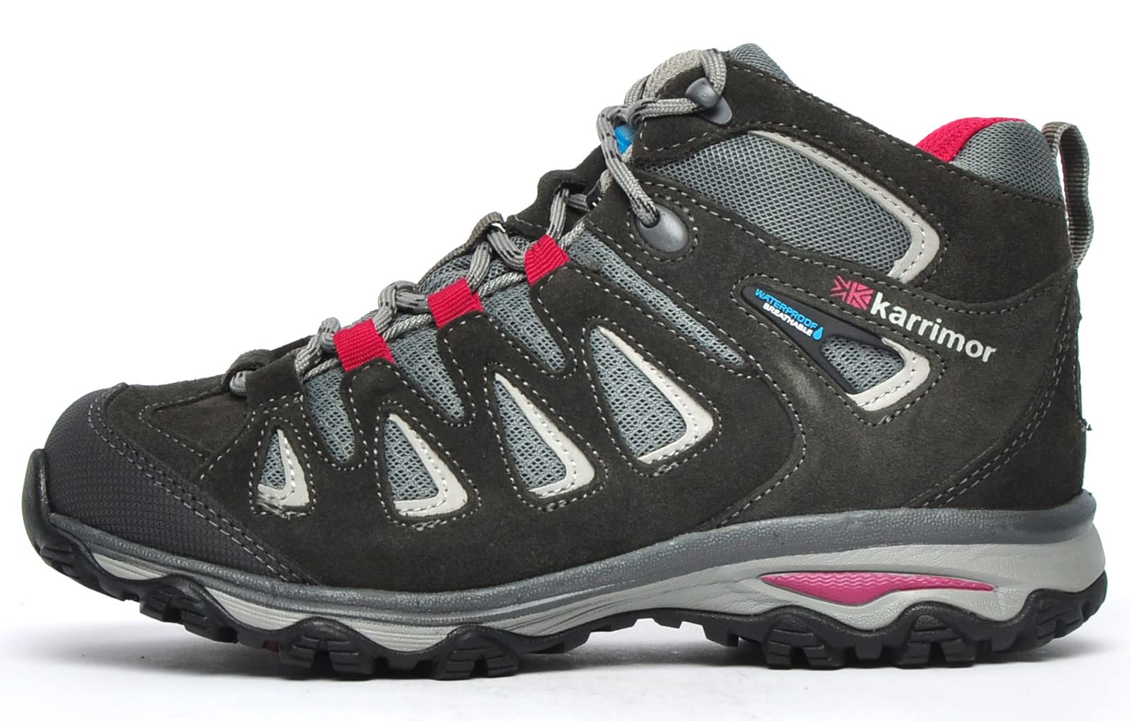 Karrimor Women's Isla Mid Waterproof Hiking Boots - Black - UK Size 4 - Weathertite Technology for All-Terrain Protection - Perfect for Hiking, Trekking & Outdoor Adventures