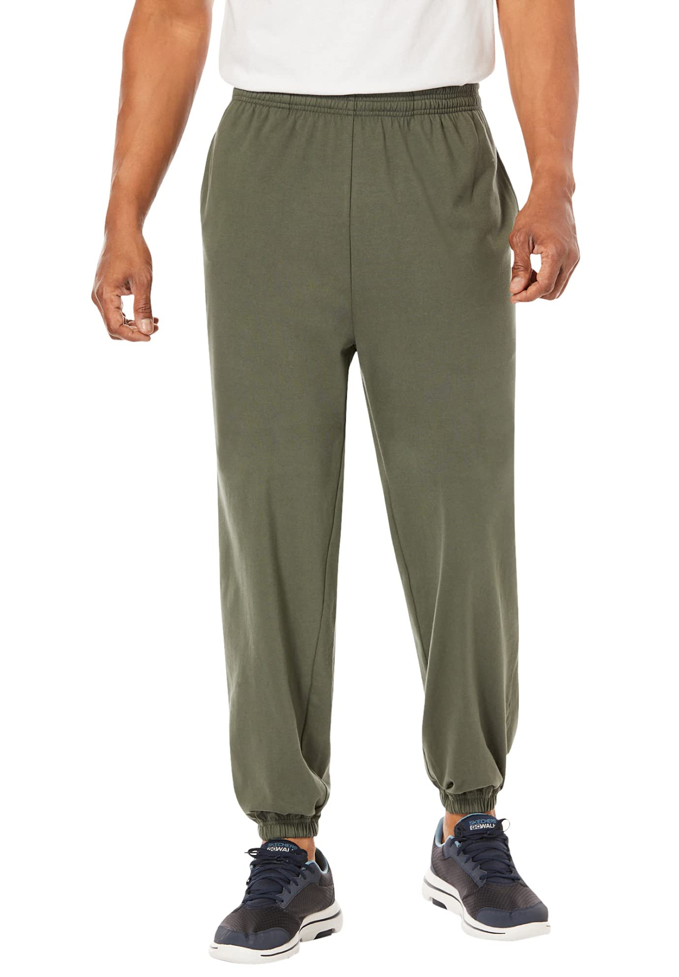 KingSize Men's Big & Tall Lightweight Elastic Cuff Sweatpants - Comfortable Lounge Pants for Relaxing at Home, Gym, or Running Errands