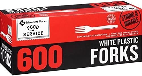Heavyweight White Plastic Disposable Cutlery Set - 100-Pack Spoons, Forks & Knives for Home, Office, Picnics & Catering | Durable & Eco-Friendly Utensils for Parties, BBQs & Takeout Meals