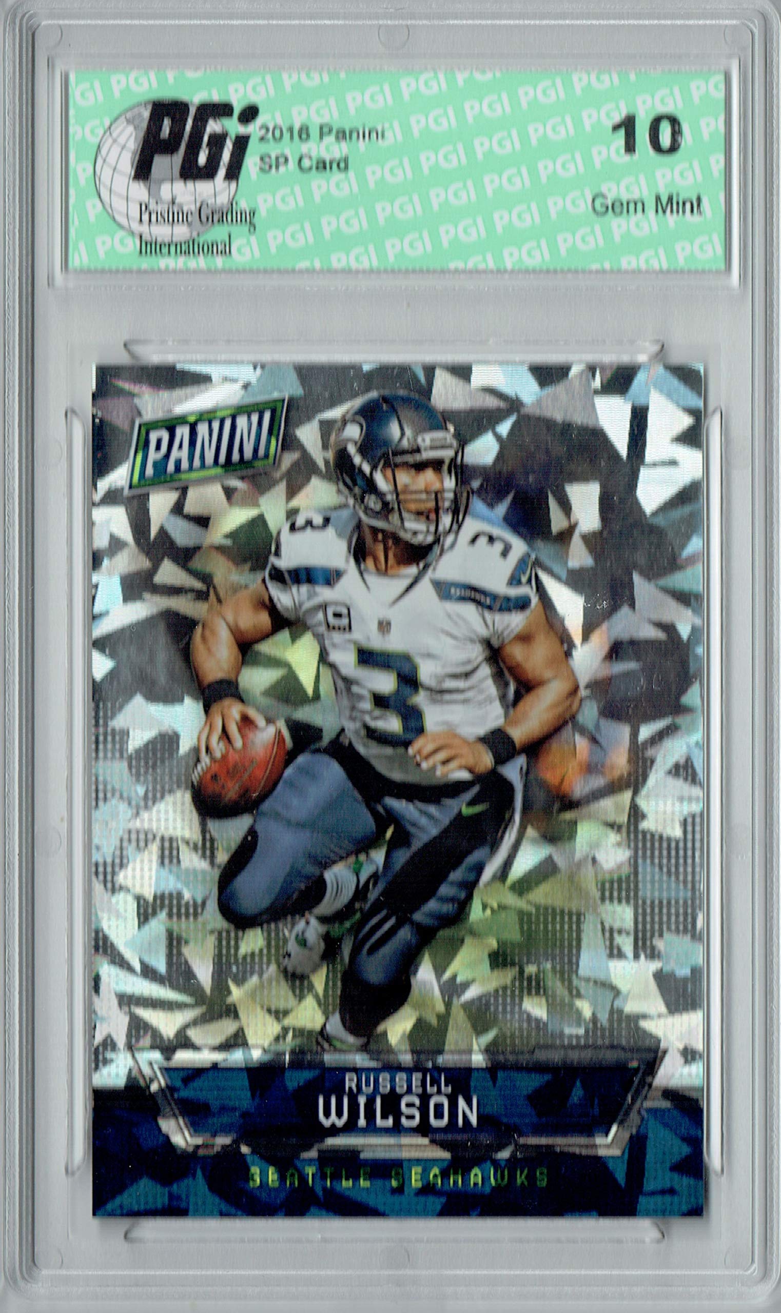 Russell Wilson 2015 Panini #27 Cracked Ice Limited Edition 25/25 PGI 10 Graded Football Card - Perfect for NFL Collectors, Sports Memorabilia Displays, and Investment Pieces
