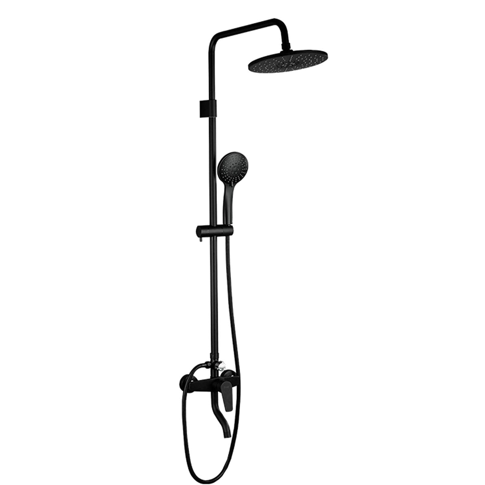 8 Inch Matte Black Rain Shower System with Handheld Sprayer - Triple Function Exposed Shower Faucet Set for Wall Mount Bathtub | Modern Bathroom Upgrade for Spa-Like Experience
