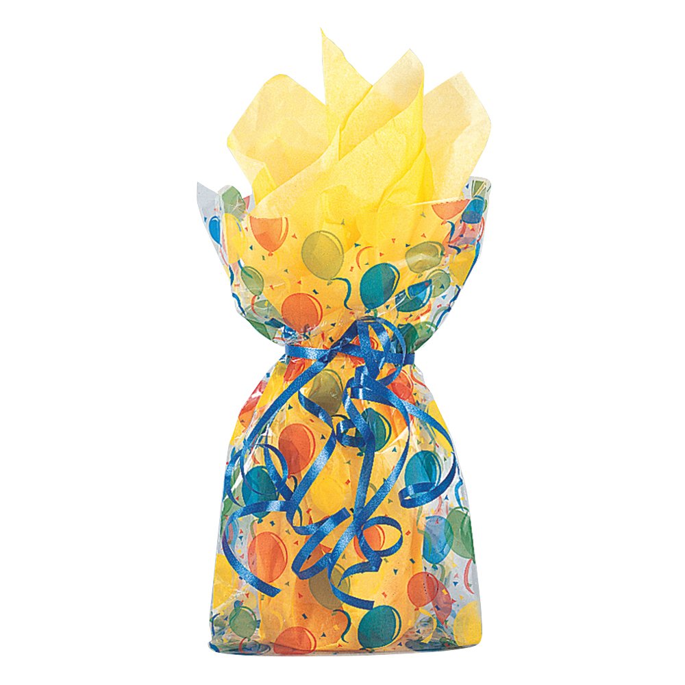 20-Pack Festive Balloons Cellophane Bags for Party Decorations, Gift Wrapping & Birthday Celebrations