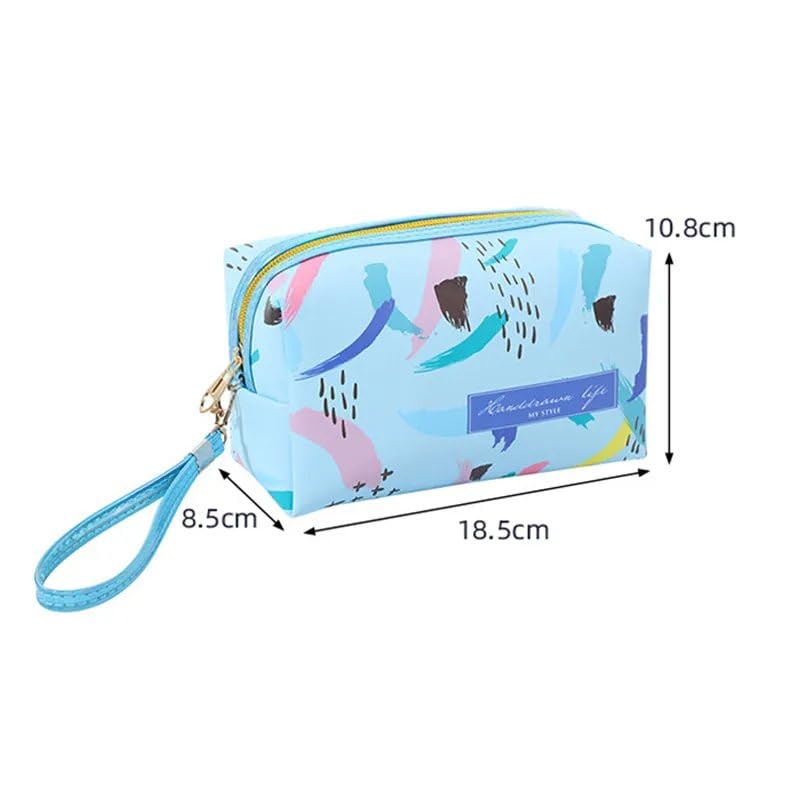 IndiRocks Travel Makeup Organizer - Waterproof Cosmetic Bag for Lipstick, Brushes & Essentials | Perfect for Travel, Gym & Daily Use (Blue)