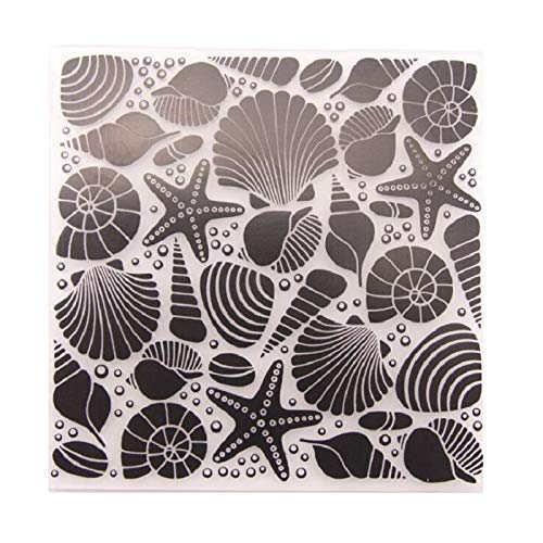 4-Piece Seashell Floral Embossing Folder Set for DIY Card Making, Scrapbooking, Photo Albums & Paper Crafts – Floral Background Template for Handmade Greeting Cards & Wedding Invitations