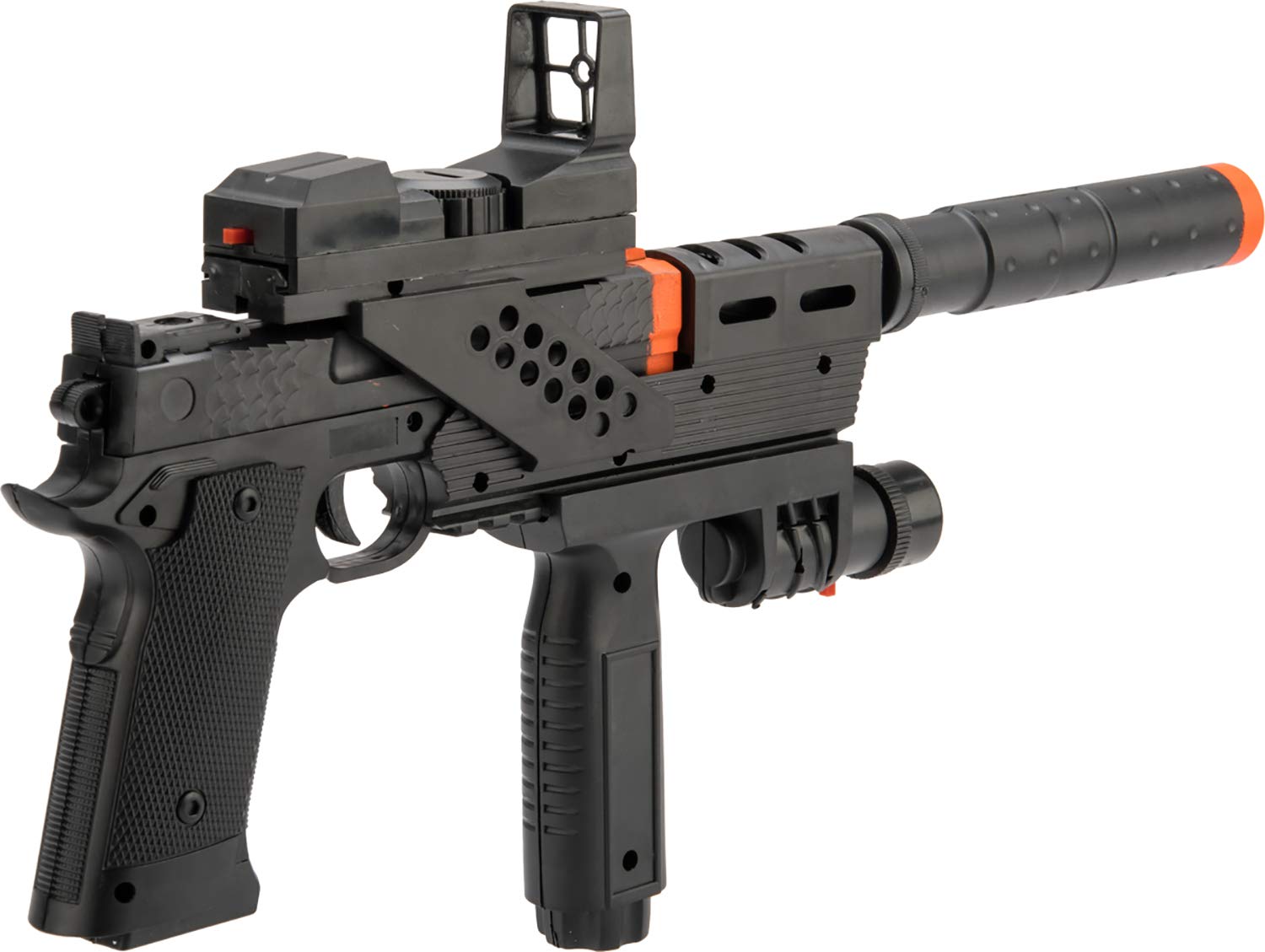 JG Polymer Single Shot Spring Airsoft Gun - 716 Mini Airsoft Pistol with Strobing Flashlight | High Performance Airsoft Pistol for Target Practice & Training | Evike Airsoft Collection Series