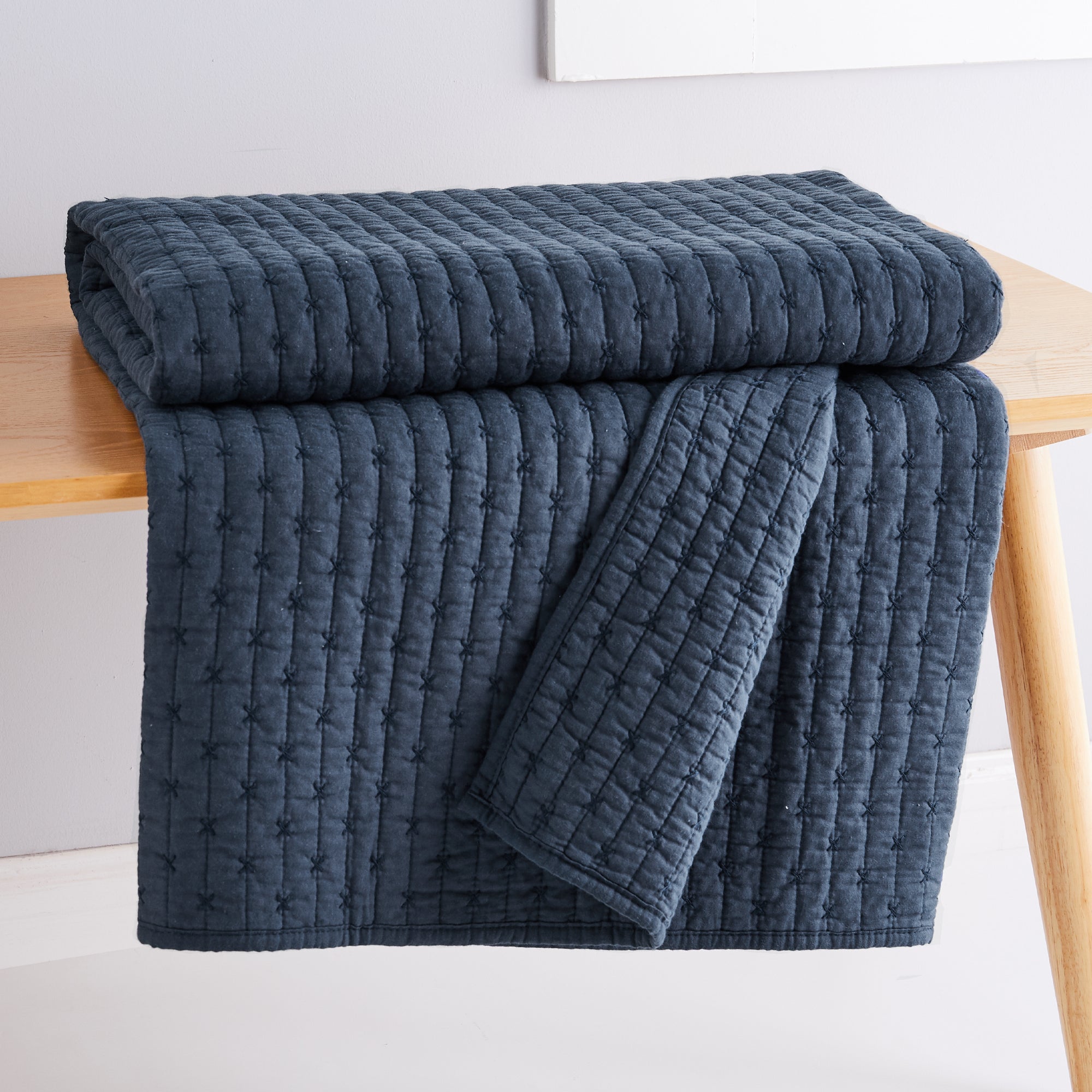 Handmade Cross Stitch Quilted Throw Blanket - Cozy Soft Bedspread for Sofa, Bed & Couch - Perfect for Winter Warmth, Home Decor & Gift Giving
