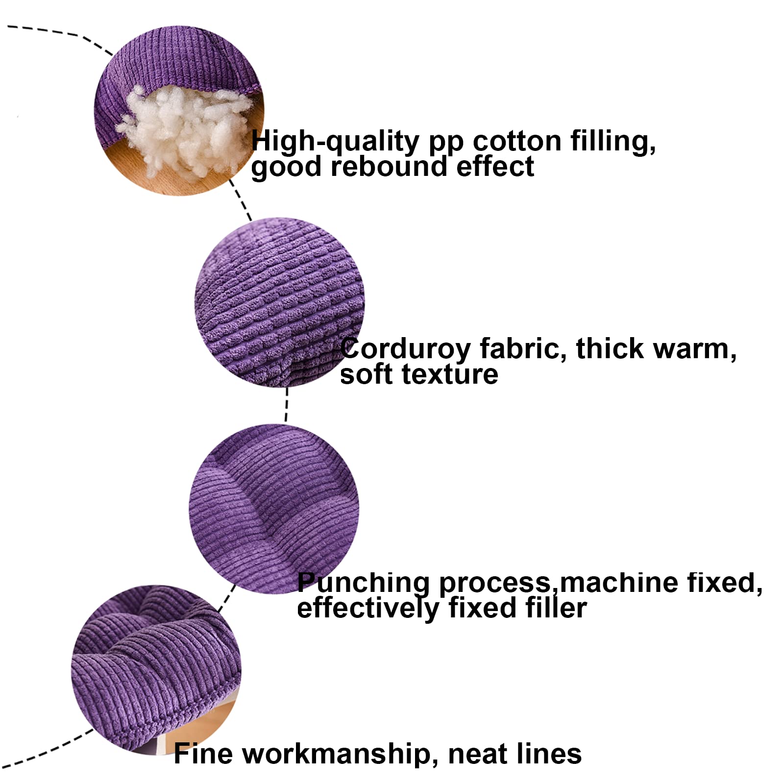 Round Floor Pillows Cushions Set of 4 - 50cm/20in Gray Seat Pads for Meditation, Yoga, Living Room, Sofa & Balcony - Soft Outdoor Indoor Floor Seating for Relaxation & Comfort