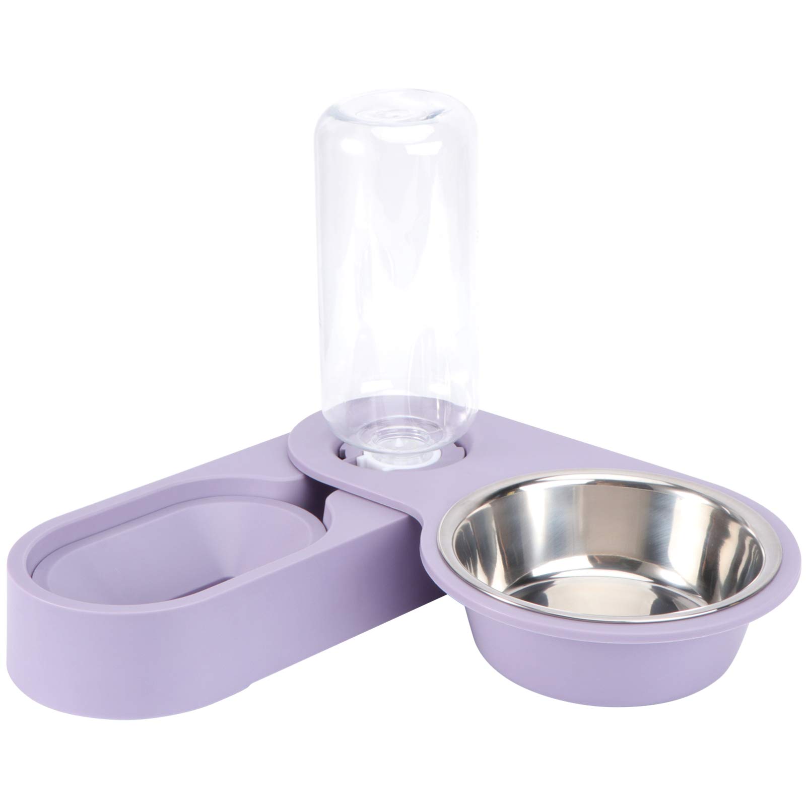Automatic Pet Food and Water Dispenser Bowl Set - Rotating Corner Folding Design for Dogs, Cats, Puppies & Small Pets (Purple) - Perfect for Home, Travel, and Outdoor Use - Rabbit Food Bowl Included
