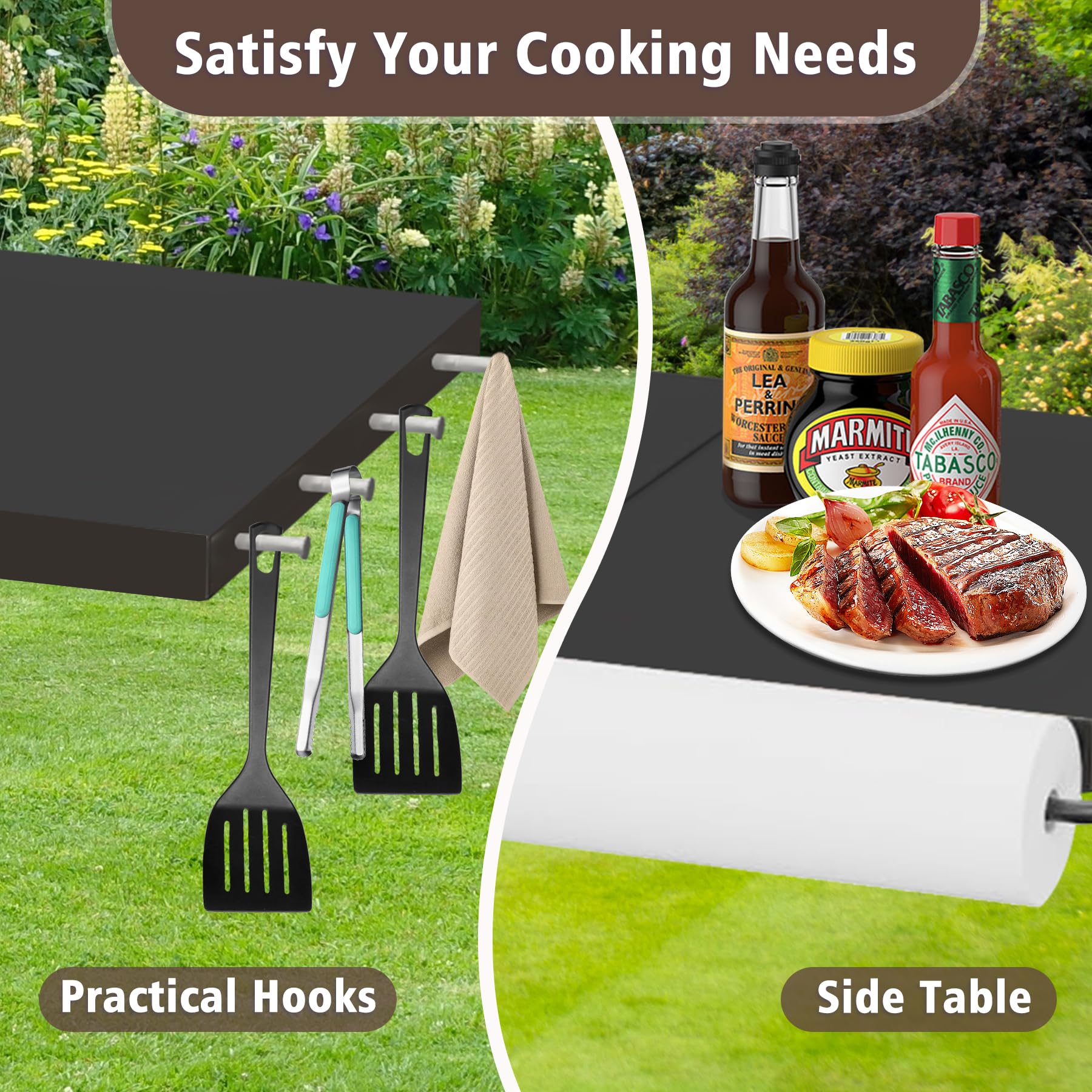 Portable Electric Grill Cart for Weber Lumin Compact - Folding Outdoor BBQ Table with Side Shelf | Perfect for Backyard, Camping & Tailgating Parties | Compatible with Weber 91010901 & 91300901 Models