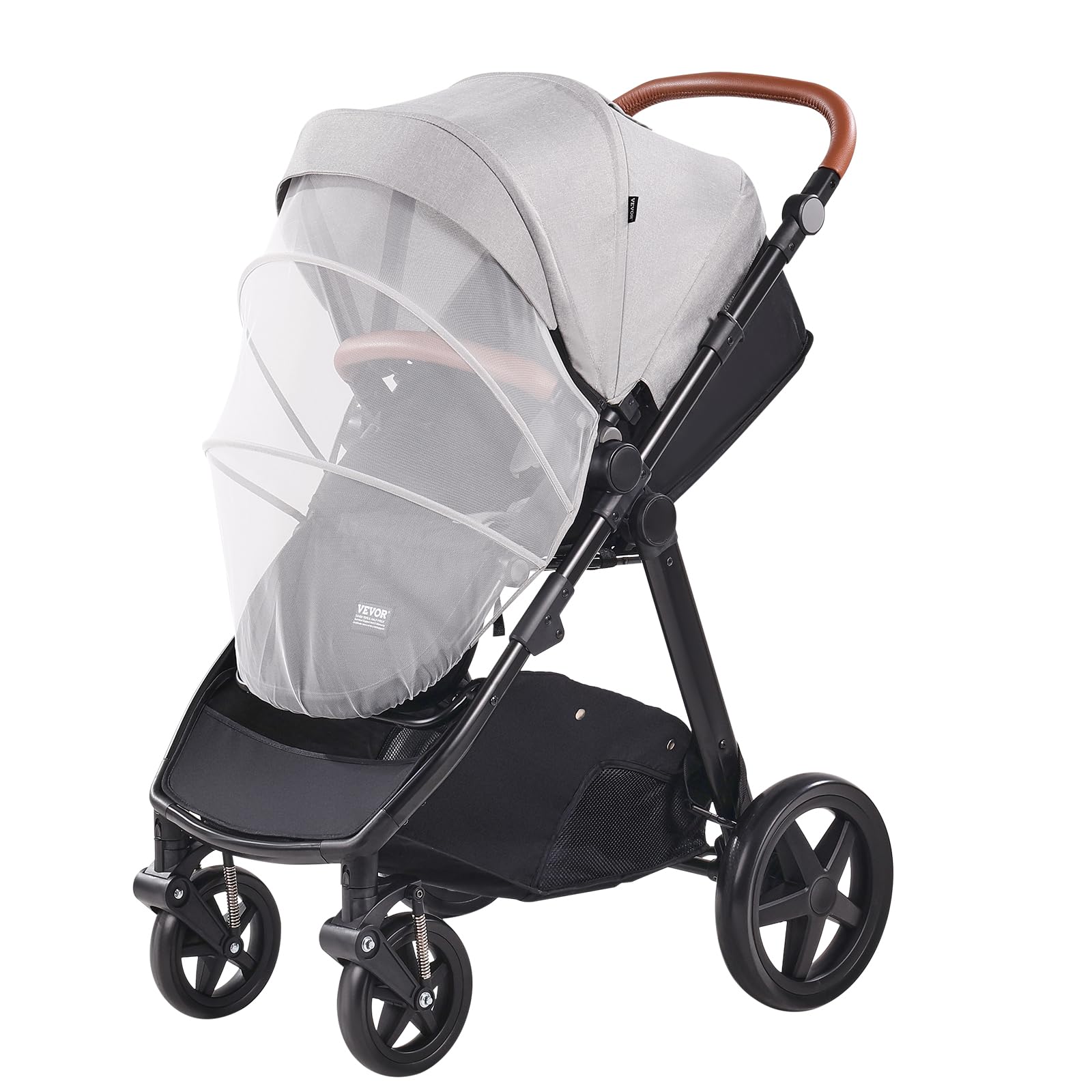VEVOR 2-in-1 Travel System Stroller with Bassinet & Reversible Seat | Light Gray Baby Stroller Combo with One-Button Fold, EVA Tires & Brake | Perfect for Newborns, Shopping & Outdoor Walks