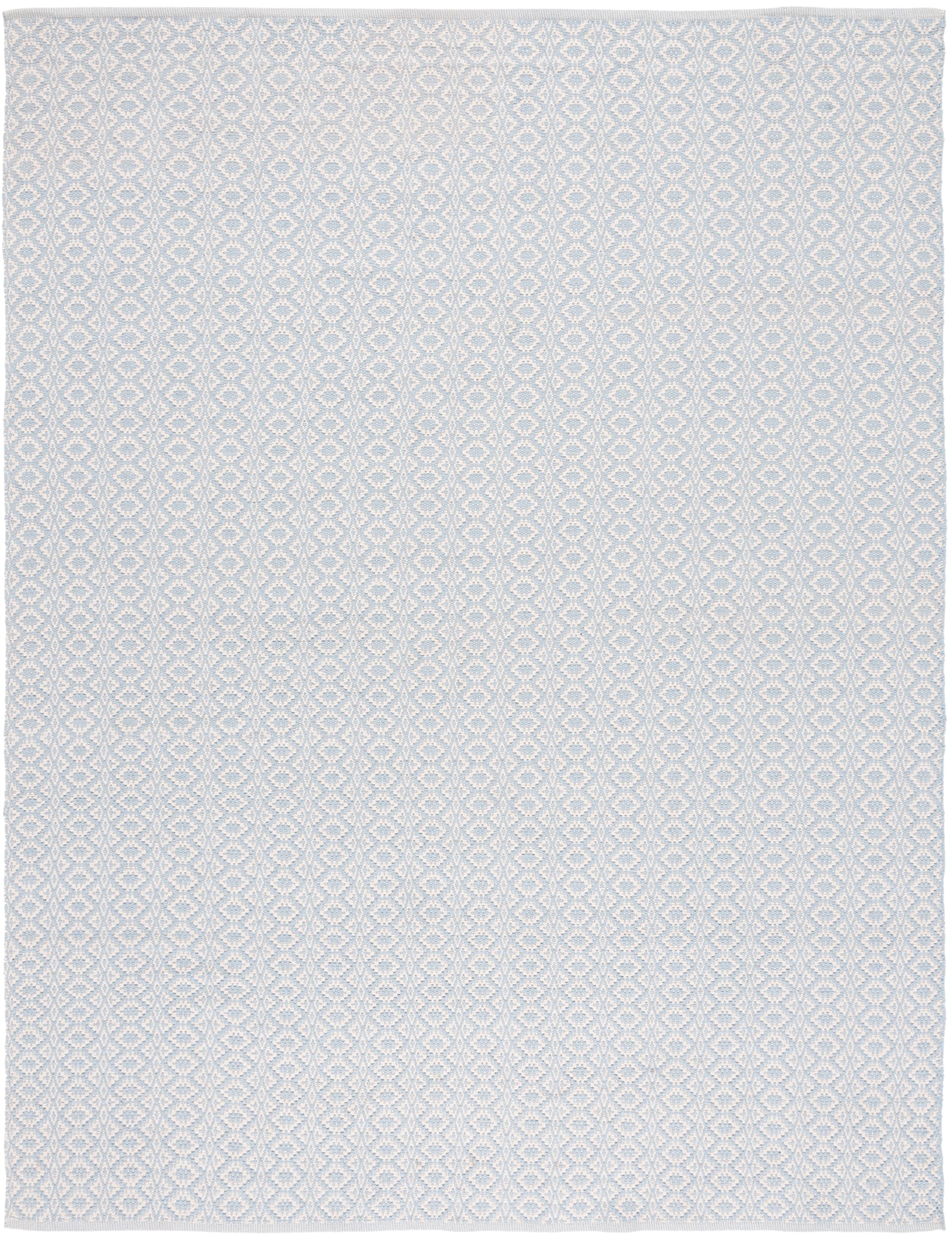 SAFAVIEH Montauk Collection Handmade Cotton Area Rug - 9' x 12' Ivory & Light Blue, Non-Slip Living Room & Bedroom Rug, Durable for High Traffic Areas | Perfect for Coastal Decor, Farmhouse Style & Modern Home Interiors (MTK716B)