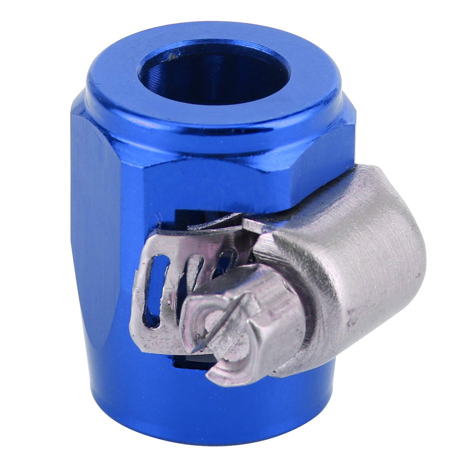 Yctze AN4 Hose Finishing Clamp Connector - Heavy Duty Fuel, Oil, Diesel, Gas, Air & Water Hose Fastener - Secure Pipe Tube Finisher Clamps (Blue) - Perfect for Automotive, Marine & Industrial Applications
