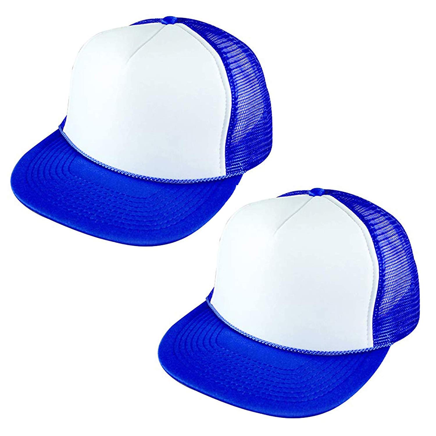2 Pack Blank Baseball Caps & Trucker Hats - Adjustable Mesh Summer Hats with Flat Bill for Men & Women - Perfect for Outdoor Sports, Hiking, and Casual Wear (2 for 1 Deal)