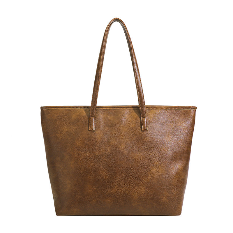 Eco-Friendly Vegan Leather Large Capacity Tote Bag for Women - Stylish Work, Travel & Shopping Reusable Carryall