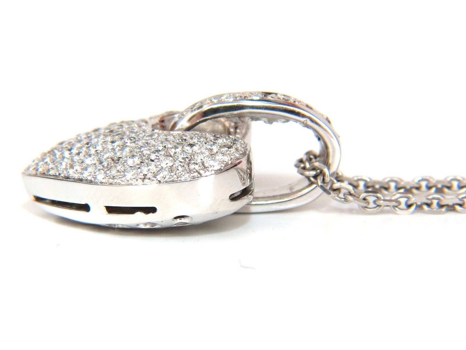 1.85CT Natural Diamonds Modified Heart Dangle Pendant Bead Set in 18KT Gold (VS Clarity) - Elegant Jewelry for Weddings, Anniversaries & Special Occasions