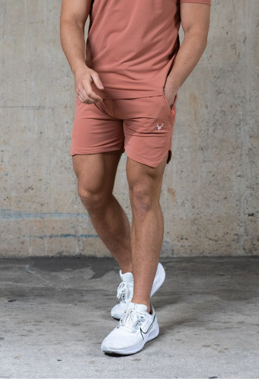 Cerus Peach Proctor Linerless Running Shorts for Women - Lightweight Breathable Workout Shorts with Pockets - Perfect for Gym, Yoga & Outdoor Activities