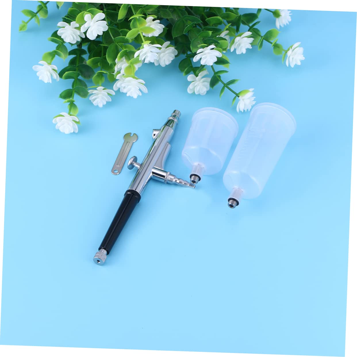 DOITOOL Professional 0.3mm Silver Airbrush Kit for Nail Art, Cake Decorating & Temporary Tattoos - Gravity Feed Air Brush Pen Set - Perfect for DIY Crafts, Body Painting & Food Design