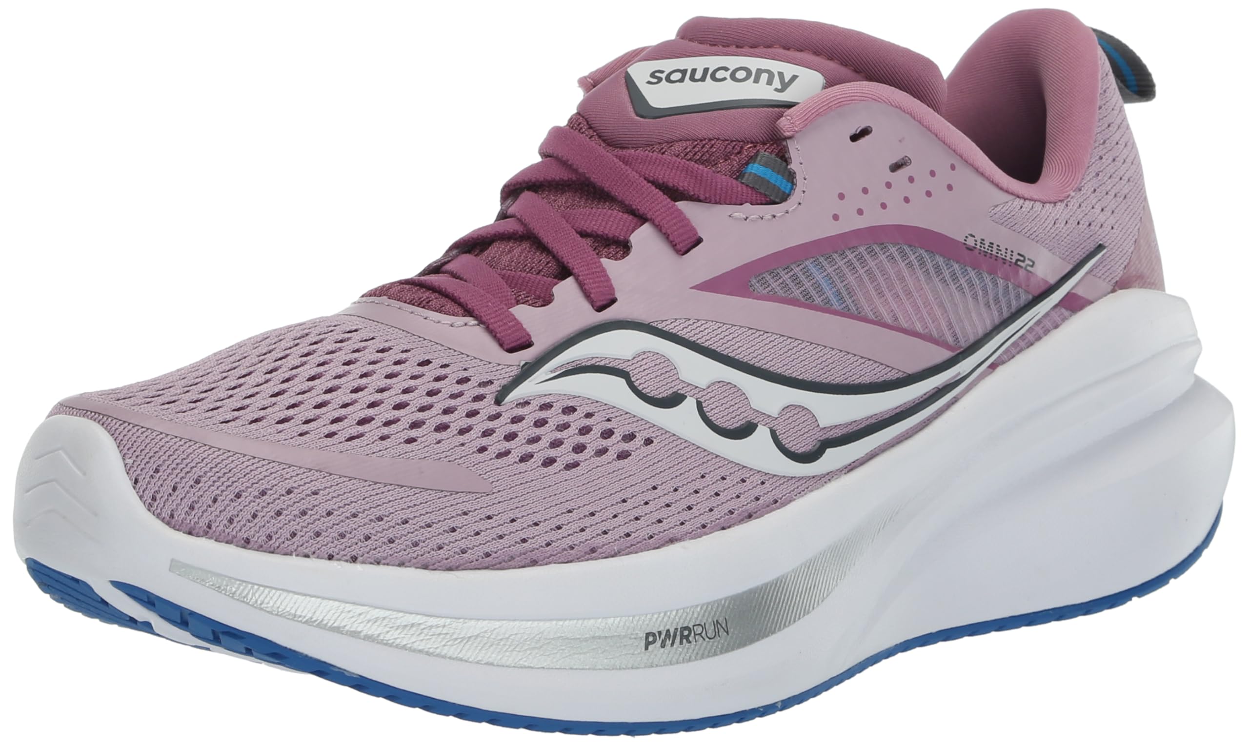 Saucony Omni 22 Women's Running Shoes - Orchid/Cobalt - Size 44 EU - Perfect for Road Running, Jogging & Gym Workouts