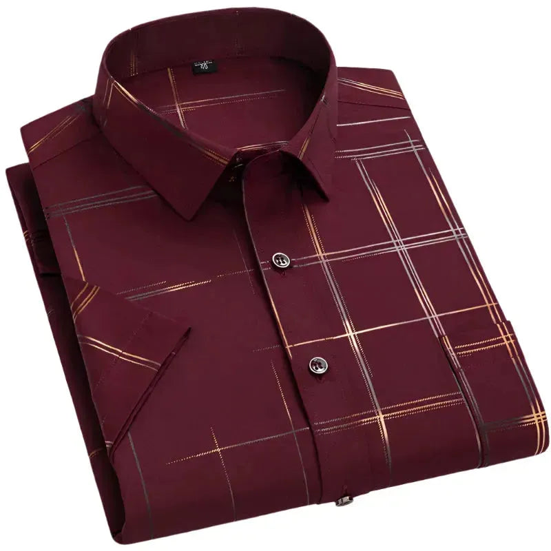 Breathable Summer Slim Fit Men's Striped Casual Shirt | Lightweight Button Down for Office, Beach & Outdoor Activities