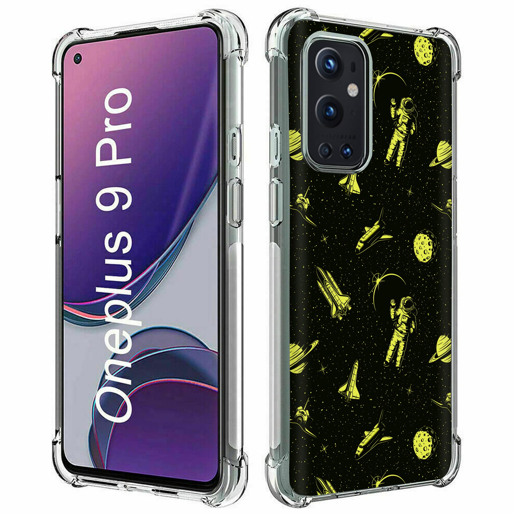 OnePlus 9 Pro Case with Talking Feature - Shockproof TPU Phone Cover with Space Planets Design | Anti-Scratch, Flexible Protective Case | Perfect for Daily Use, Travel & Outdoor Activities
