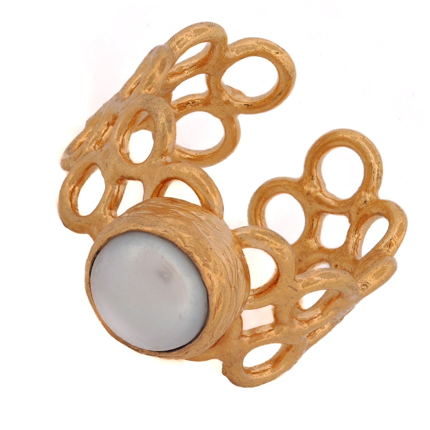 Elegant Adjustable Gold & Pearl Ring for Women - Perfect for Weddings, Parties & Everyday Wear